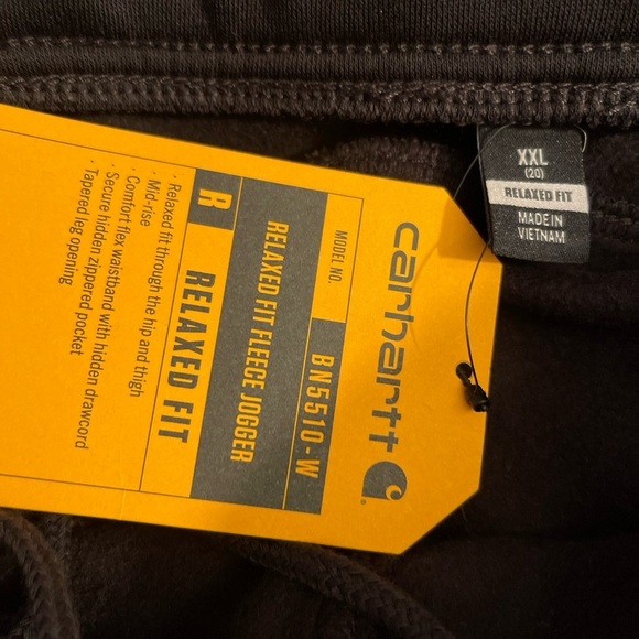 Carhartt Women’s Joggers 2XL US 20 Relaxed Fit Fleece Pants Tapered Leg Gray - Picture 6 of 8